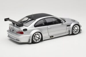 BMW M3 E46 GTR Street Sudrabs With Carbon Roof Minichamps 1:18 100012102 Metāls — attēls 3 no 8