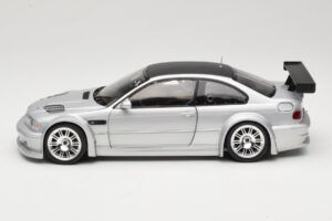 BMW M3 E46 GTR Street Sudrabs With Carbon Roof Minichamps 1:18 100012102 Metāls — attēls 4 no 8