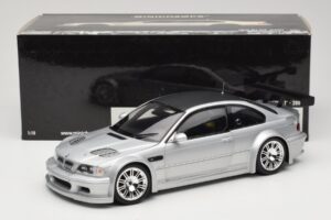 BMW M3 E46 GTR Street Sudrabs With Carbon Roof Minichamps 1:18 100012102 Metāls — attēls 8 no 8
