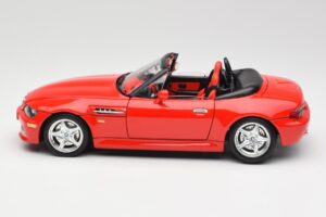 BMW Z3 E36/7 Roadster Sarkans Bburago 1:18 3349 Metāls — attēls 4 no 8
