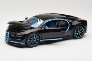 Bugatti Chiron Melns & Zils Bburago 1:18 18-11040BK Metāls — attēls 2 no 8