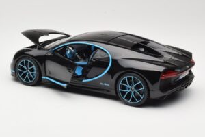 Bugatti Chiron Melns & Zils Bburago 1:18 18-11040BK Metāls — attēls 5 no 8