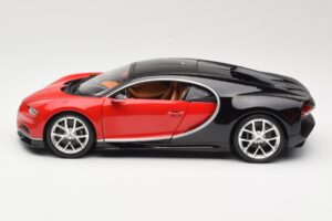 Bugatti Chiron Melns & Sarkans Bburago 1:18 18-11040 Metāls — attēls 4 no 8