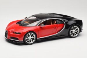 Bugatti Chiron Melns & Sarkans Bburago 1:18 18-11040 Metāls