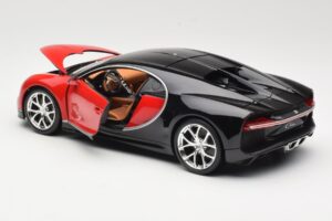 Bugatti Chiron Melns & Sarkans Bburago 1:18 18-11040 Metāls — attēls 5 no 8
