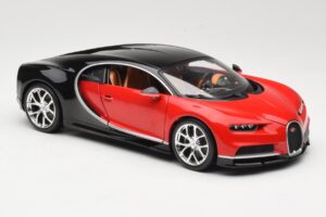 Bugatti Chiron Melns & Sarkans Bburago 1:18 18-11040 Metāls — attēls 6 no 8