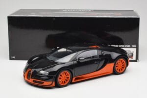Bugatti Veyron Super Sport World Record Edition Carbon & Orange Minichamps 1:18 100110840 Metāls — attēls 8 no 8
