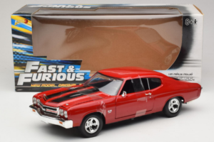 Chevrolet Chevelle SS Fast & Furious Sarkans Johnny Lightning 1:18 39578 Metāls — attēls 6 no 6