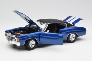 Chevrolet Chevelle SS 454 Zils Maisto 1:18 531886 Metāls — attēls 2 no 8