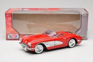 Chevrolet Corvette C1 Sarkans Motormax 1:18 73100TC Metāls — attēls 8 no 8