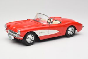 Chevrolet Corvette C1 Roadster Sarkans Bburago 1:18 3024 Metāls