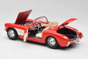 Chevrolet Corvette C1 Roadster Sarkans Bburago 1:18 3024 Metāls — attēls 5 no 8