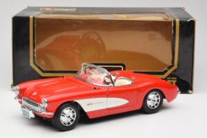 Chevrolet Corvette C1 Roadster Sarkans Bburago 1:18 3024 Metāls — attēls 8 no 8