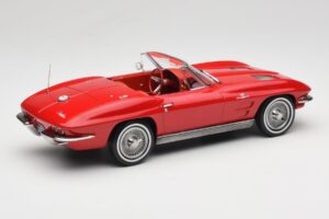 Chevrolet Corvette C2 Sting Ray Kabriolets Riverside Red Norev 1:18 189056 Metāls — attēls 2 no 6