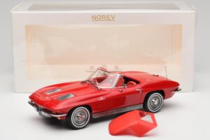 Chevrolet Corvette C2 Sting Ray Kabriolets Riverside Red Norev 1:18 189056 Metāls — attēls 6 no 6