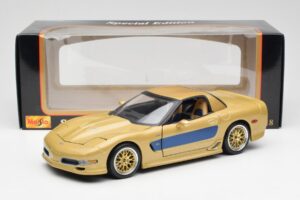Chevrolet Corvette C5 Guldstrand Signature Edition Zelts Maisto 1:18 31657 Metāls — attēls 8 no 8