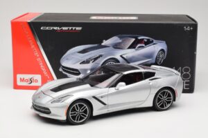 Chevrolet Corvette C7 Sudrabs Maisto 1:18 38132 Metāls — attēls 8 no 8