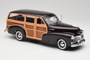 Chevrolet Fleetmaster Woody Melns & Wood Panels Maisto 1:18 43697545B Metāls — attēls 6 no 8