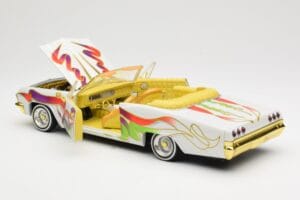 Chevrolet Impala Lowrider White Metallic Hot Wheels 1:18 27635 Metāls — attēls 5 no 8