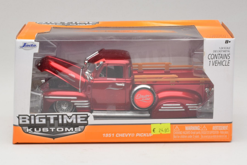 Chevrolet Pickup Bigtime Kustoms Sarkans Jada 1:24 Chevrolet Pickup Bigtime Kustoms Sarkans Jada 1:24 96802 Metāls