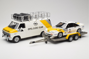 Opel Manta 400 Group B Rally Tour de Corse 1984 Ar Chevrolet G30 Servisa Furgonu Otto 1:18 OT491 Sveķi