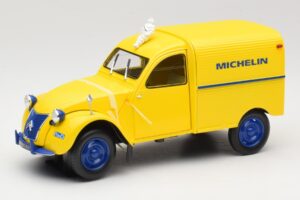 Citroen 2CV Fourgonnette Michelin Bibendum Norev 1:18 181502 Metāls