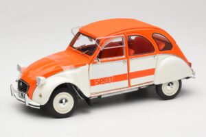 Citroen 2CV Spot Oranžs & Balts Solido 1:18 421183600 Metāls