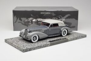 Delage D8 120 Kabriolets Pelēks & Tumši Pelēks Minichamps 1:18 107115134 Metāls — attēls 6 no 6