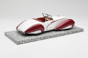 Delahaye Type 135 M Kabriolets Balts Sarkans Minichamps 1:18 107116161 Sveķi — attēls 2 no 6
