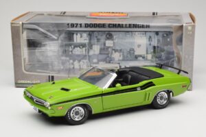 Dodge Challenger Kabriolets Zaļš Greenlight 1:18 12803-06G Metāls — attēls 8 no 8