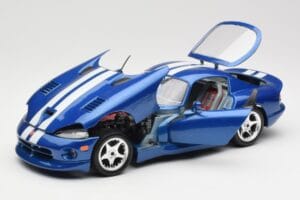 Dodge Viper GTS SR II Zils ar Baltām Svītrām Bburago 1:18 3330 Metāls — attēls 2 no 8