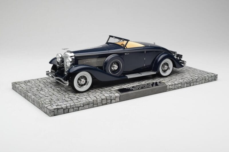Duesenberg SJN Convertible Coupe Midnight Blue Minichamps 1:18 107150332 Metāls