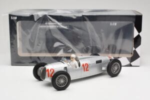 Auto Union Type C #12 H. Stuck Hungarian GP Budapest 1936 Minichamps 1:18 155361012 Metāls — attēls 6 no 6