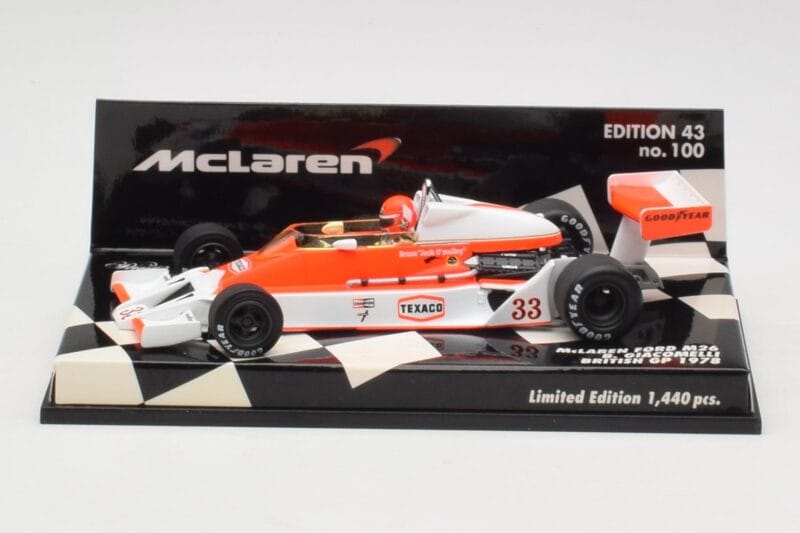 McLaren Ford M26 B. Giacomelli British GP 1978 Minichamps 1:43 530784333 Metāls