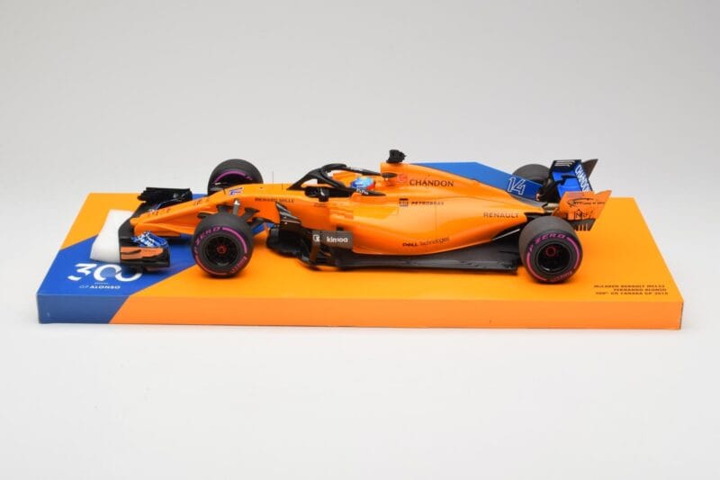 McLaren MCL33 #14 F. Alonso Canadian Grand Prix 300th Start 2018 Minichamps 1:18 533184014 Metāls