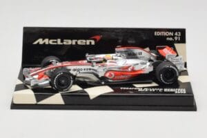 McLaren Mercedes MP4-23 #22 L. Hamilton Race Car 2008 Minichamps 1:43 530084322 Metāls