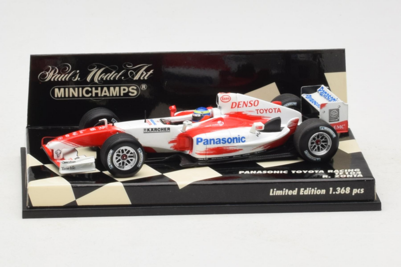 Toyota TF104 Panasonic #16 R. Zonta Panasonic Toyota Racing 2004 Minichamps 1:43 400040116 Metāls