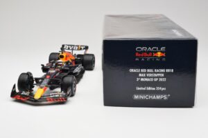 Red Bull RB18 #1 M. Verstappen Monaco GP 3rd Wet 2022 Minichamps 1:18 110220701 Metāls — attēls 7 no 7