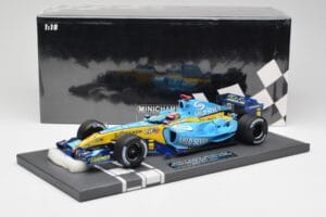 Renault F1 Team R25 #5 F. Alonso 3rd Place Brazil GP 2005 World Champion Minichamps 1:18 117051705 Metāls — attēls 7 no 7