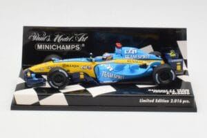 Renault R25 F. Alonso F1 World Champion Showcar 2005 Minichamps 1:43 400050075 Metāls