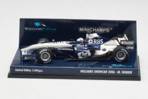 Williams FW28 M. Webber Showcar F1 2006 Minichamps 1:43 400060079 Metāls