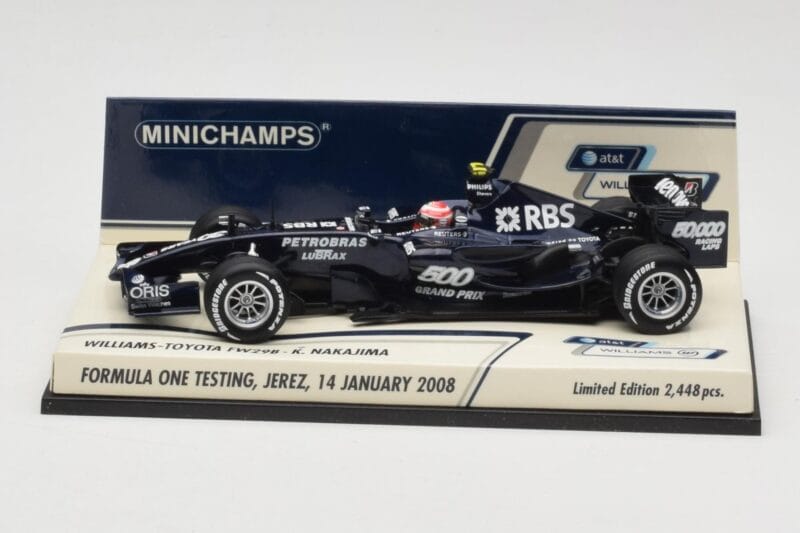 Williams Toyota FW29B K. Nakajima Jerez Test 14 Janvāris 2008 Minichamps 1:43 400080108 Metāls