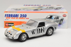 Ferrari 250 GTO #172 Tour de France 1964 Bburago 1:18 7011 Metāls — attēls 8 no 8