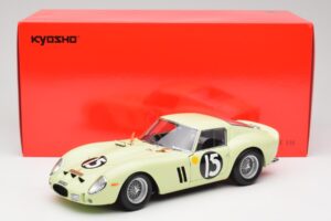 Ferrari 250 GTO #15 S. Moss / I. Ireland Goodwood Tourist Trophy Winner 1962 Kyosho 1:18 08438C Metāls — attēls 8 no 8