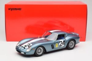 Ferrari 250 GTO #24 P. Rodriguez 12 Hours of Sebring GT3.0 Winner 1962 Kyosho 1:18 08438D Metāls — attēls 8 no 8