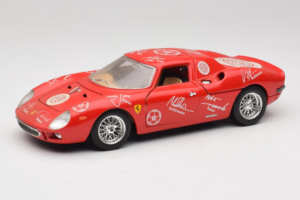 Ferrari 250 LM Sarkans Balts Essen Autographs Ierobežots Izdevums Bburago 1:18 3033-P4 Metāls