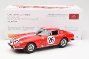 Ferrari 275 GTB Competizione #26 G. Biscaldi / A. de Bourbon Team Hugus 24 Hours of Le Mans 1966 CMC 1:18 M-199 Metāls — attēls 6 no 6