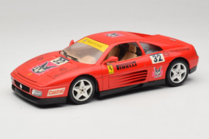 Ferrari 348 TB #32 Pirelli Sarkans 1989 Bburago 1:18 3039-P1 Metāls
