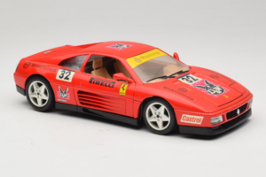 Ferrari 348 TB #32 Pirelli Sarkans 1989 Bburago 1:18 3039-P1 Metāls — attēls 6 no 8