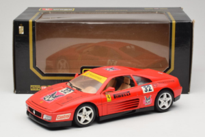 Ferrari 348 TB #32 Pirelli Sarkans 1989 Bburago 1:18 3039-P1 Metāls — attēls 8 no 8